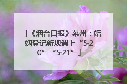 《烟台日报》莱州：婚姻登记新规遇上“5·20”“5·21”