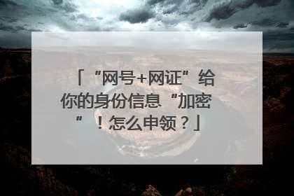 “网号+网证”给你的身份信息“加密”！怎么申领？