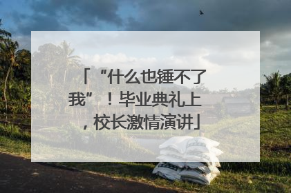 “什么也锤不了我”！毕业典礼上，校长激情演讲