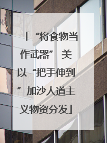 “将食物当作武器” 美以“把手伸到”加沙人道主义物资分发