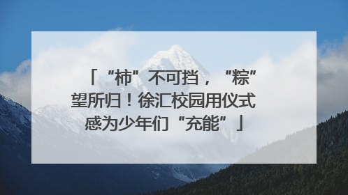 “柿”不可挡，“粽”望所归！徐汇校园用仪式感为少年们“充能”