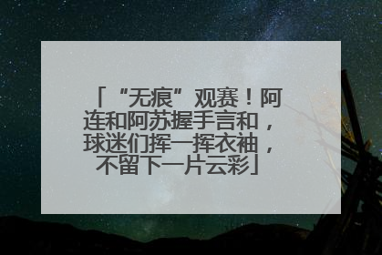 “无痕”观赛！阿连和阿苏握手言和，球迷们挥一挥衣袖，不留下一片云彩