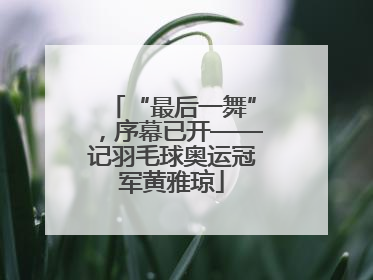 “最后一舞”，序幕已开——记羽毛球奥运冠军黄雅琼