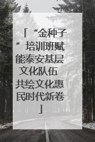 “金种子”培训班赋能泰安基层文化队伍 共绘文化惠民时代新卷