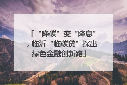 “降碳”变“降息”，临沂“临碳贷”探出绿色金融创新路