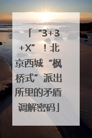 “3+3+X”！北京西城“枫桥式”派出所里的矛盾调解密码