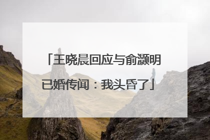 王晓晨回应与俞灏明已婚传闻：我头昏了