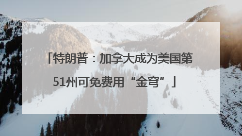 特朗普：加拿大成为美国第51州可免费用“金穹”