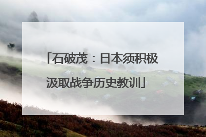 石破茂：日本须积极汲取战争历史教训