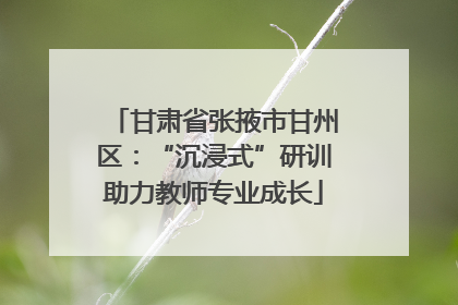 甘肃省张掖市甘州区：“沉浸式”研训助力教师专业成长