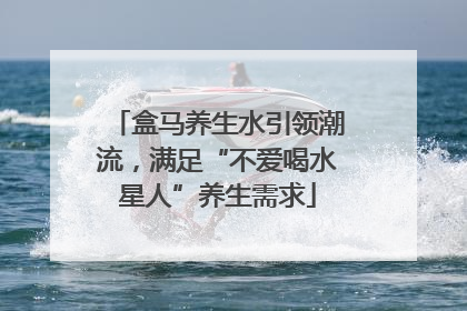 盒马养生水引领潮流，满足“不爱喝水星人”养生需求