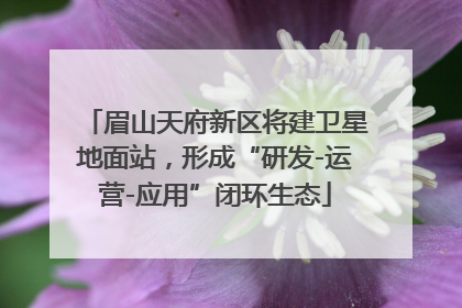 眉山天府新区将建卫星地面站，形成“研发-运营-应用”闭环生态
