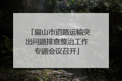 眉山市道路运输突出问题排查整治工作专题会议召开