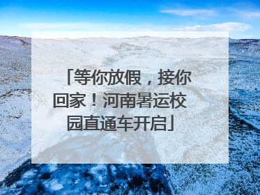 等你放假，接你回家！河南暑运校园直通车开启