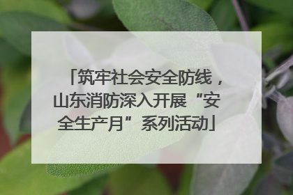 筑牢社会安全防线，山东消防深入开展“安全生产月”系列活动