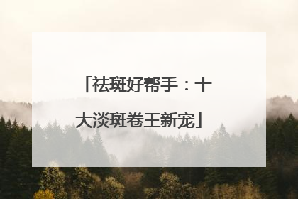 祛斑好帮手：十大淡斑卷王新宠