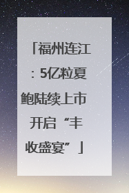 福州连江：5亿粒夏鲍陆续上市 开启“丰收盛宴”