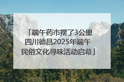 端午药市摆了3公里 四川德昌2025年端午民俗文化寻味活动启幕