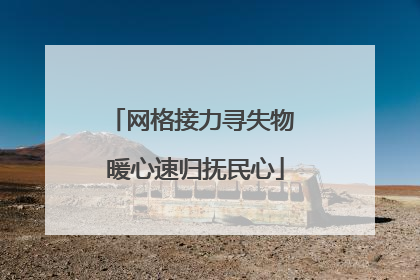 网格接力寻失物 暖心速归抚民心