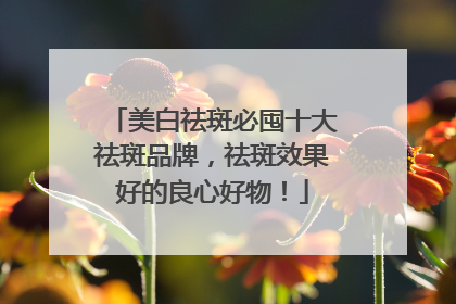 美白祛斑必囤十大祛斑品牌，祛斑效果好的良心好物！