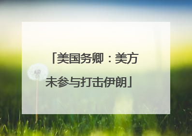 美国务卿：美方未参与打击伊朗
