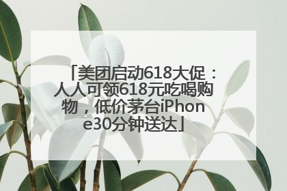 美团启动618大促：人人可领618元吃喝购物，低价茅台iPhone30分钟送达