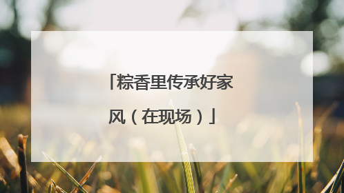粽香里传承好家风（在现场）
