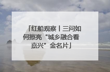 红船观察丨三问如何擦亮“城乡融合看嘉兴”金名片