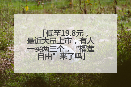 低至19.8元，最近大量上市，有人一买两三个，“榴莲自由”来了吗