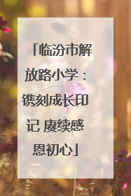 临汾市解放路小学：镌刻成长印记 赓续感恩初心