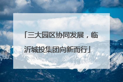 三大园区协同发展，临沂城投集团向新而行