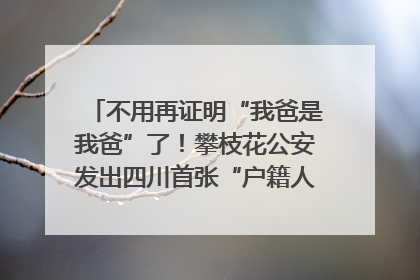 不用再证明“我爸是我爸”了！攀枝花公安发出四川首张“户籍人口直系亲属关系谱”