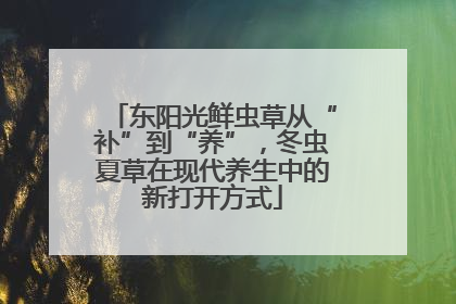 东阳光鲜虫草从“补”到“养”，冬虫夏草在现代养生中的新打开方式