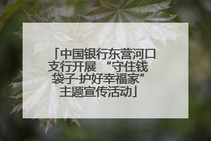中国银行东营河口支行开展 “守住钱袋子·护好幸福家”主题宣传活动