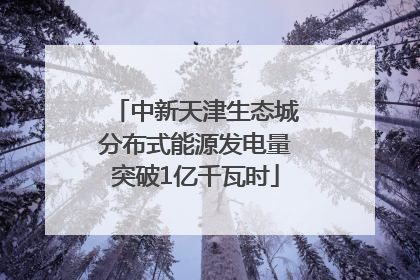 中新天津生态城分布式能源发电量突破1亿千瓦时