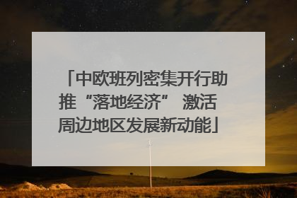 中欧班列密集开行助推“落地经济” 激活周边地区发展新动能