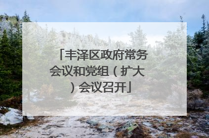 丰泽区政府常务会议和党组（扩大）会议召开