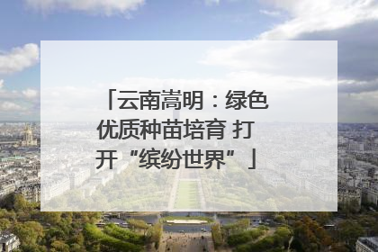 云南嵩明：绿色优质种苗培育 打开“缤纷世界”