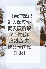 京津冀已进入深度协同发展阶段 产业链深度融合 共建共享迭代升级