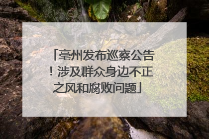 亳州发布巡察公告！涉及群众身边不正之风和腐败问题