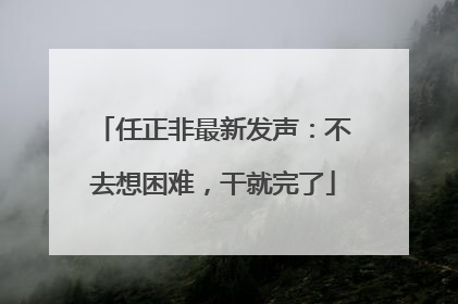 任正非最新发声：不去想困难，干就完了