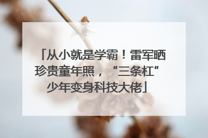 从小就是学霸！雷军晒珍贵童年照，“三条杠”少年变身科技大佬