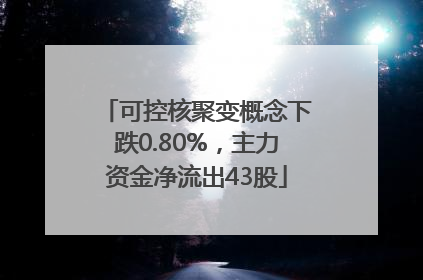 可控核聚变概念下跌0.80%，主力资金净流出43股