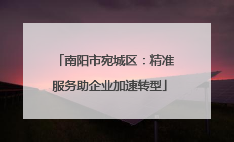 南阳市宛城区：精准服务助企业加速转型