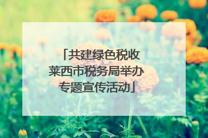 共建绿色税收 莱西市税务局举办专题宣传活动