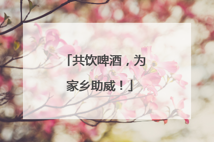 共饮啤酒，为家乡助威！