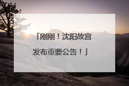 刚刚！沈阳故宫发布重要公告！
