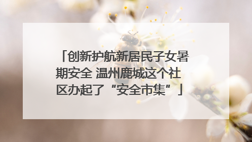 创新护航新居民子女暑期安全 温州鹿城这个社区办起了“安全市集”