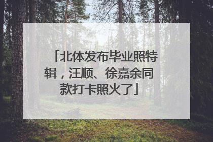 北体发布毕业照特辑，汪顺、徐嘉余同款打卡照火了