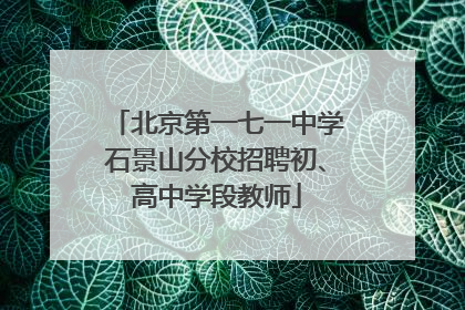 北京第一七一中学石景山分校招聘初、高中学段教师